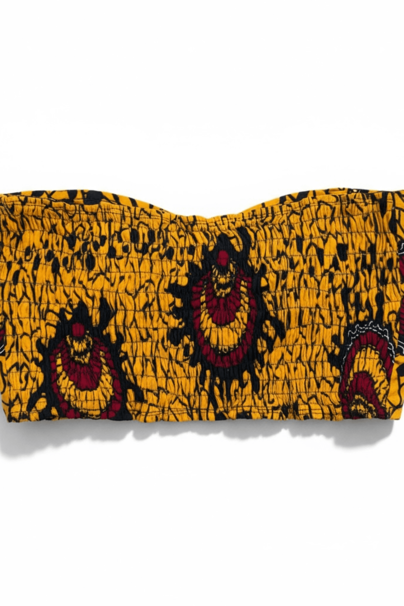 Top KIONA en wax bustier smocké - imprimé africain 100% coton - makomie