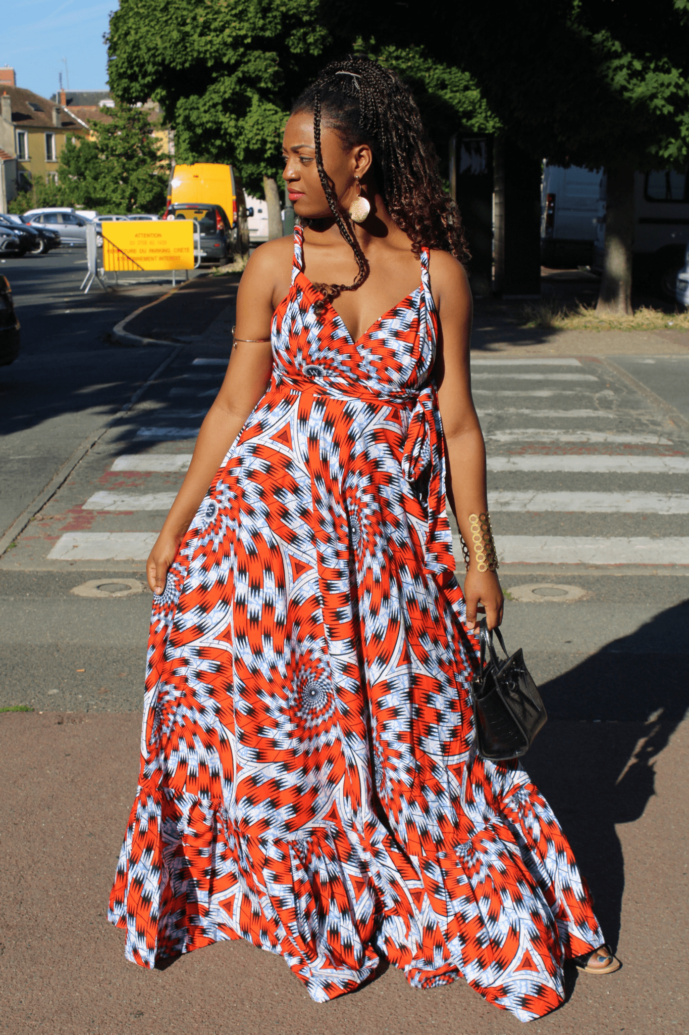 LONGUE ROBE DÉCONTRACTÉE À MOTIFS Géométriques - MALIA - makomie